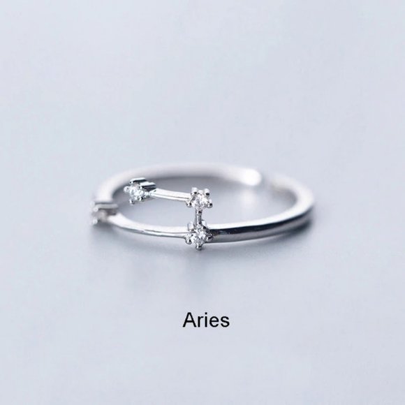 Jewelry - *925 Sterling Silver Zodiac Resizable Ring-Aries